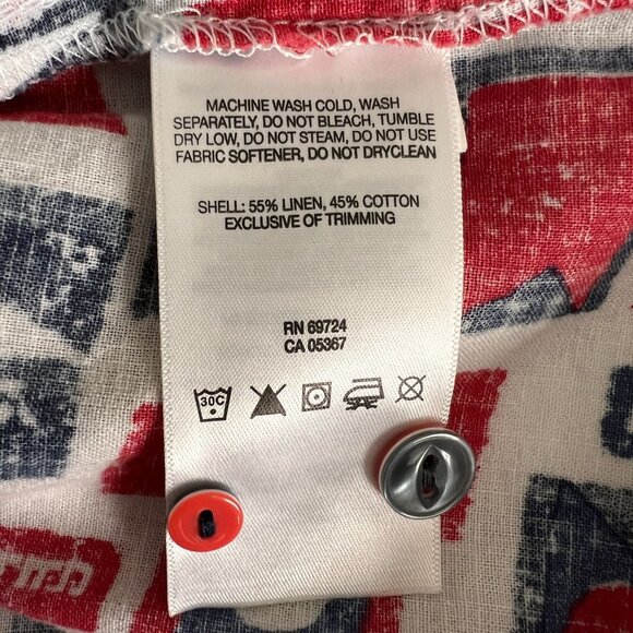 Women's PFG Columbia Linen Cotton Button-Up Long Sleeve Small Nautical A… - Picture 4 of 14